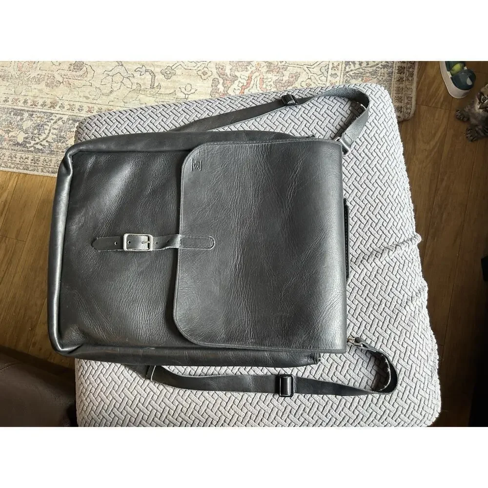 East Side Leather Black Back Pack Converts To Crossbody Hand Made Satchel Purse